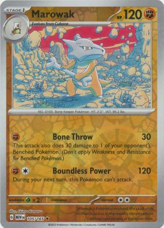 151 - 105/165 - Marowak - Reverse Holo