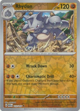 151 - 112/165 - Rhydon - Reverse Holo