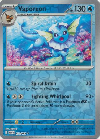 151 - 134/165 - Vaporeon - Reverse Holo