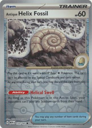 151 - 153/165 - Antique Helix Fossil - Reverse Holo