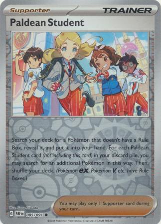 Paldean Fates - 085/091 - Paldean Student - Reverse Holo