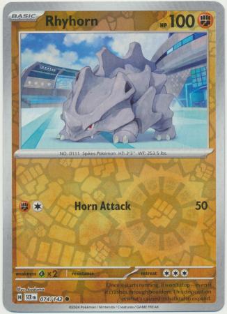 Stellar Crown - 074/142 - Rhyhorn - Reverse Holo