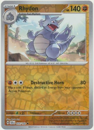 Stellar Crown - 075/142 - Rhydon - Reverse Holo