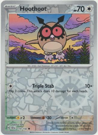 Stellar Crown - 114/142 - Hoothoot - Reverse Holo