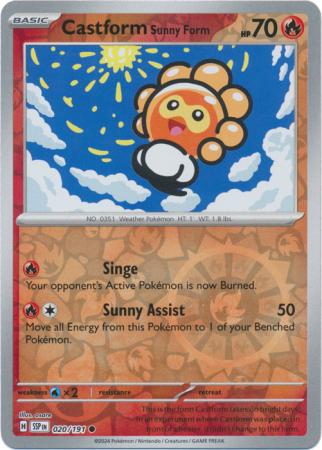 Surging Sparks - 020/191 - Castform Sunny Form - Reverse Holo