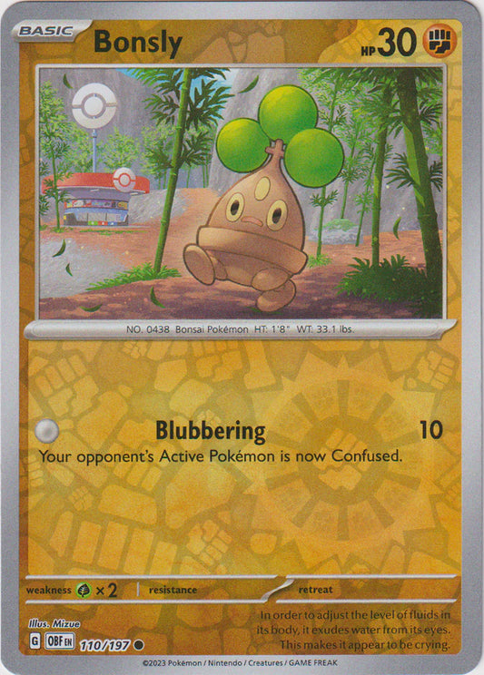 Obsidian Flames - 110/197 - Bonsly - Reverse Holo