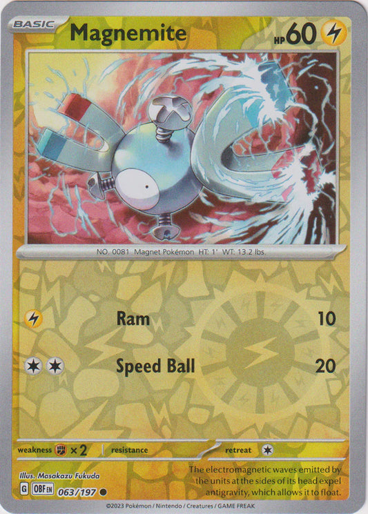 Obsidian Flames - 063/197 - Magnemite - Reverse Holo