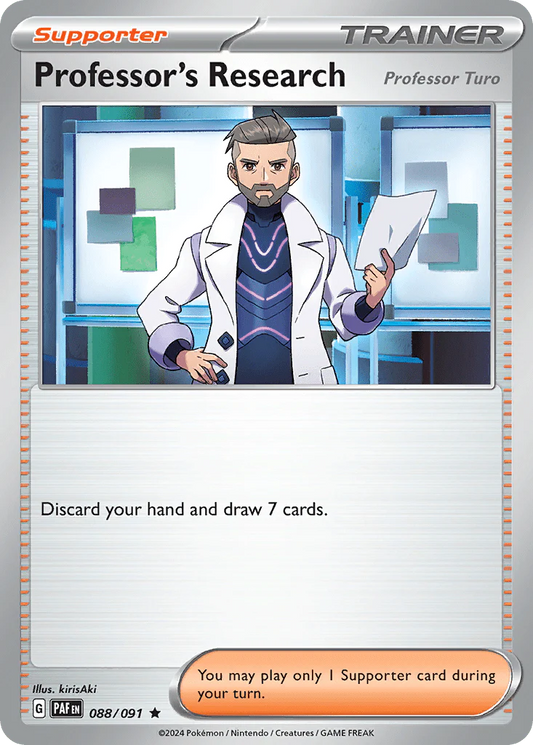 Paldean Fates - 088/091 - Professor's Research (Professor Turo) - Holo