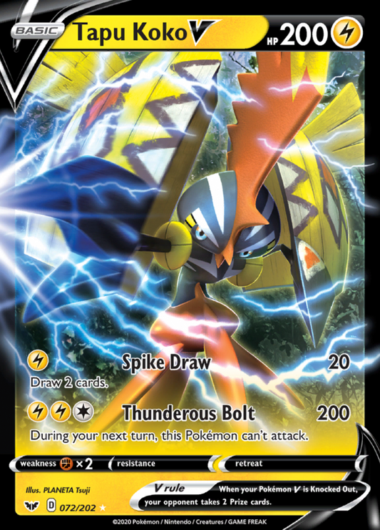 Sword & Shield - 072/202 - Tapu Koko V