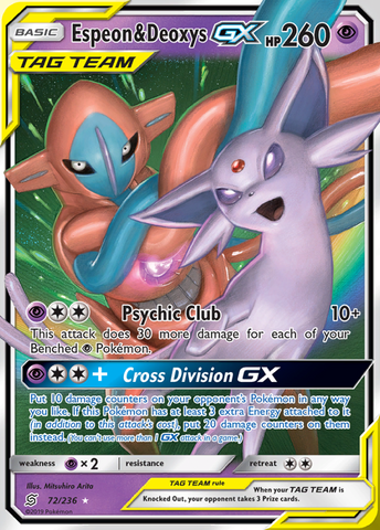 Unified Minds - 072/236 - Espeon & Deoxys GX (Tag Team)