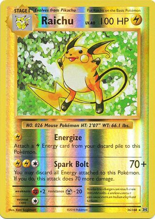 Evolutions - 036/108 - Raichu - Reverse Holo