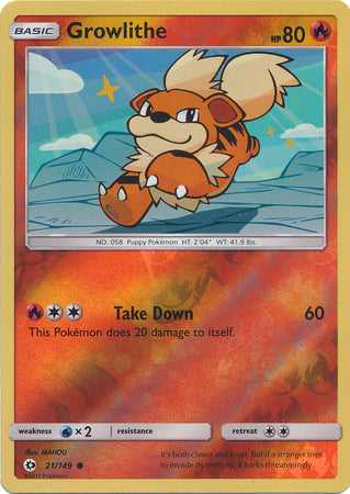 Sun & Moon - 021/149 - Growlithe - Reverse Holo