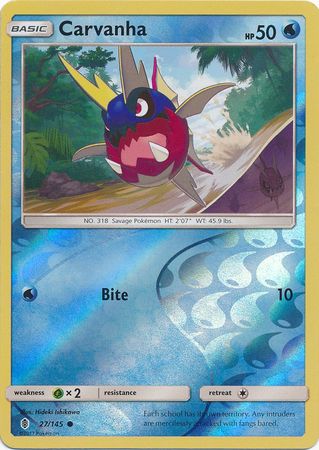 Guardians Rising - 027/145 - Carvanha - Reverse Holo