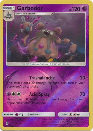 Guardians Rising - 051/145 - Garbodor - Reverse Holo