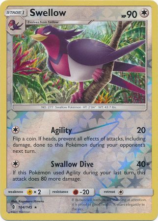 Guardians Rising - 104/145 - Swellow - Reverse Holo