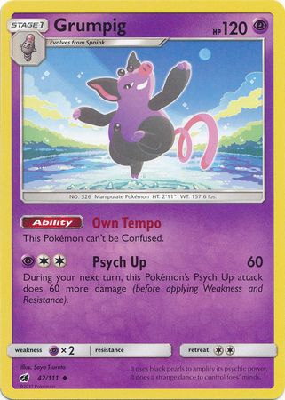 Crimson Invasion - 042/111 - Grumpig - Reverse Holo