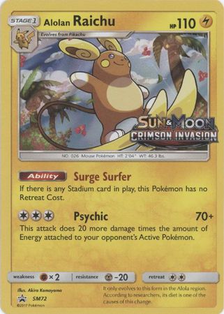 Black Star Promos - SM72 - Alolan Raichu - Pre-Release Holo