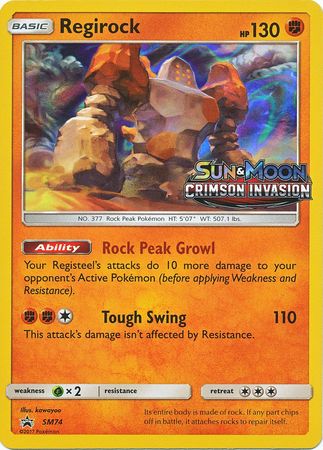 Black Star Promos - SM74 - Regirock - Pre-Release Holo