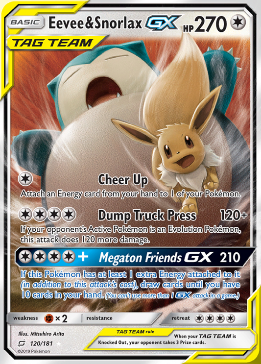 Team Up - 120/181 - Eevee & Snorlax GX (Tag Team)