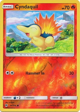 Lost Thunder - 040/214 - Cyndaquil - Reverse Holo