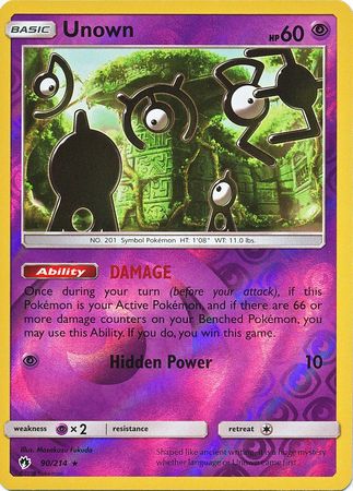 Lost Thunder - 090/214 - Unown - Reverse Holo