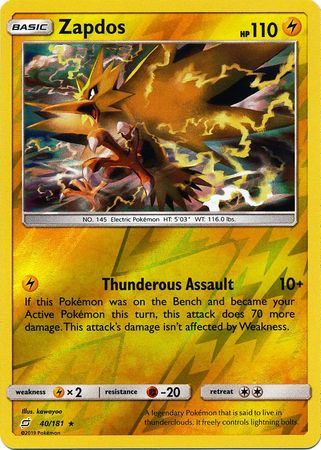 Team Up - 040/181 - Zapdos - Reverse Holo