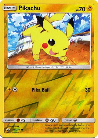 Unbroken Bonds - 054/214 - Pikachu - Reverse Holo