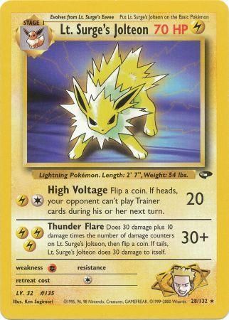 Gym Challenge - 028/132 - Lt. Surge's Jolteon