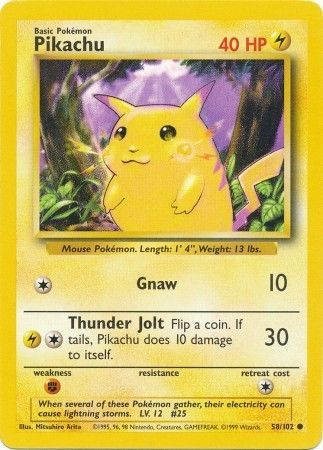 Base Set - 058/102 - Pikachu