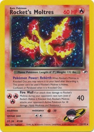 Gym Heroes - 012/132 - Rocket's Moltres - Holo