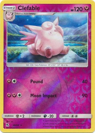 Hidden Fates - 040/068 - Clefable - Reverse Holo