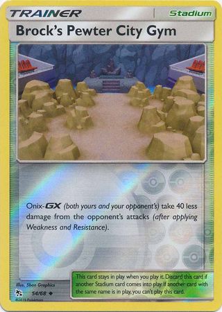 Hidden Fates - 054/068 - Brock's Pewter City Gym - Reverse Holo