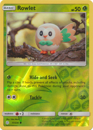 Cosmic Eclipse - 017/236 - Rowlet - Reverse Holo