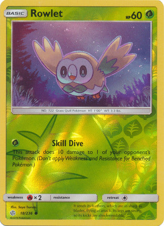 Cosmic Eclipse - 018/236 - Rowlet - Reverse Holo