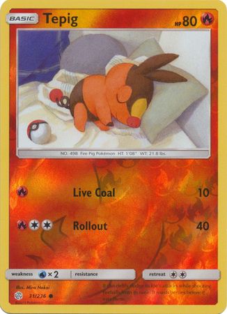 Cosmic Eclipse - 031/236 - Tepig - Reverse Holo