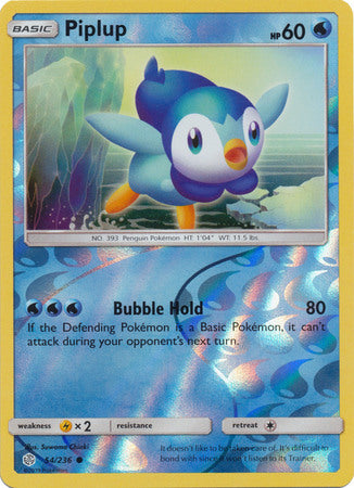 Cosmic Eclipse - 054/236 - Piplup - Reverse Holo