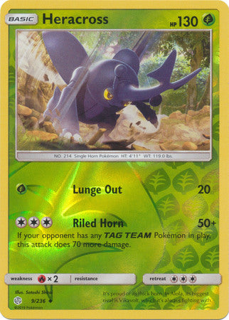 Cosmic Eclipse - 009/236 - Heracross - Reverse Holo