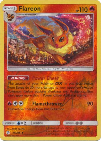 Cosmic Eclipse - 025/236 - Flareon - Reverse Holo