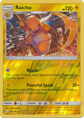 Cosmic Eclipse - 067/236 - Raichu - Reverse Holo