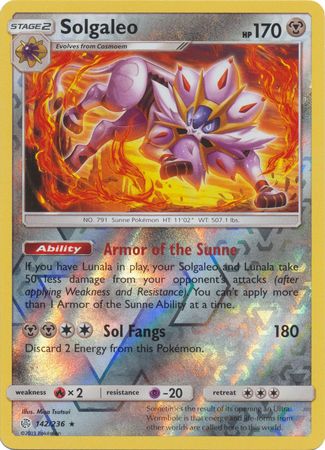 Cosmic Eclipse - 142/236 - Solgaleo - Reverse Holo