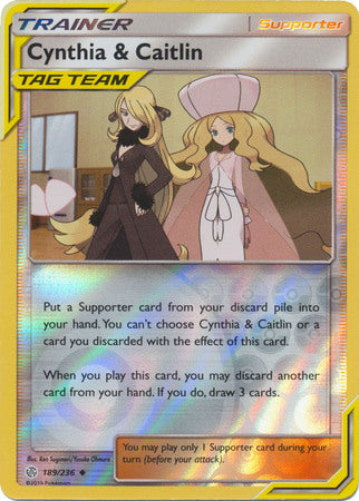 Cosmic Eclipse - 189/236 - Cynthia & Caitlin (Tag Team) - Reverse Holo