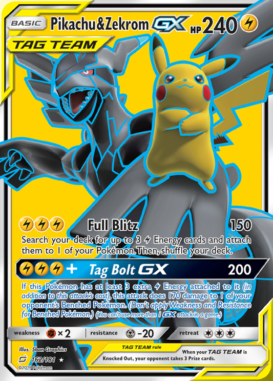 Team Up - 162/181 - Pikachu & Zekrom GX (Tag Team)