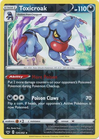 Sword & Shield - 124/202 - Toxicroak - Reverse Holo
