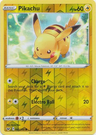 Sword & Shield - 065/202 - Pikachu - Reverse Holo