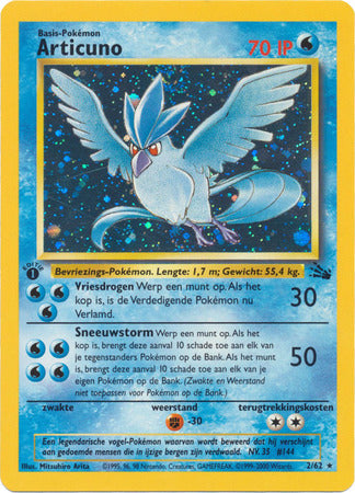 Fossil - 002/062 - Articuno - 1st Edition Holo (Good-) (NL)