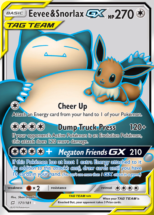 Team Up - 171/181 - Eevee & Snorlax GX (Tag Team)