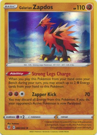 Evolving Skies - 082/203 - Galarian Zapdos - Holo