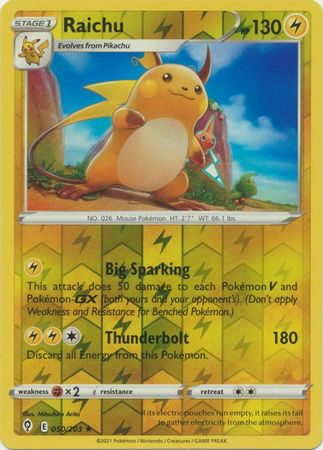 Evolving Skies - 050/203 - Raichu - Reverse Holo