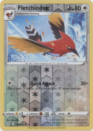 Evolving Skies - 139/203 - Fletchinder - Reverse Holo