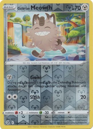 Fusion Strike - 180/264 - Galarian Meowth - Reverse Holo